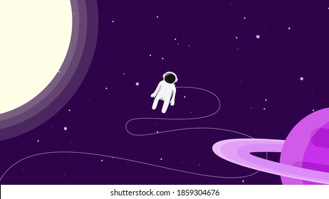 Astronauta de deriva lonley en la vastedad del espacio concepto Lonley