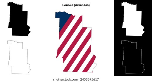 Lonoke County (Arkansas) outline map set