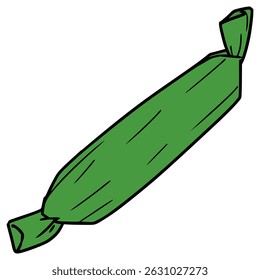 lontong or indonesian rice cake illustration hand drawn isolated vector