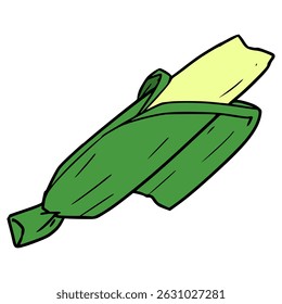 lontong or indonesian rice cake illustration hand drawn isolated vector