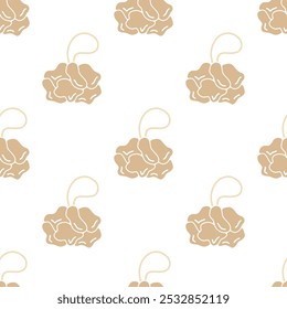 Loofah sponge cartoon seamless pattern, Vector.