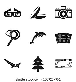 Look attentively icons set. Simple set of 9 look attentively vector icons for web isolated on white background