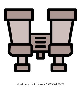 Look binoculars icon. Outline Look binoculars vector icon for web design isolated on white background