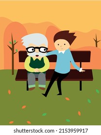 look for communication with wise people, learn from them, communication with grandfather on a bench