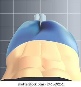 Look down to see my abs (White skin)