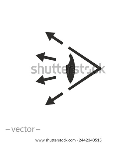 look future icon, share vision, perspective distribution, view, flat symbol on white background - vector illustration eps10