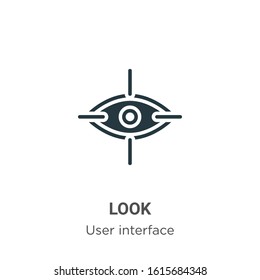 Look glyph icon vector on white background. Flat vector look icon symbol sign from modern user interface collection for mobile concept and web apps design.