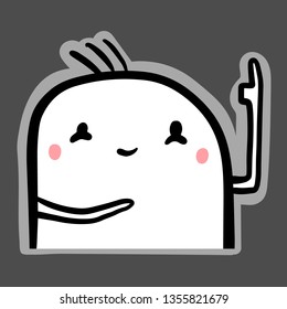 Look hand drawn emoji sticker hand drawn cartoon minimalism cheerful monster