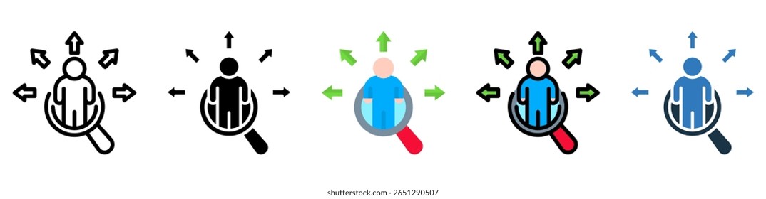 Look For Icon Multiple Style Vector Illustration