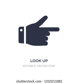 look up icon on white background. Simple element illustration from Guestures concept. look up icon symbol design.