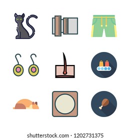 look icon set. vector set about hamster, supermarket, earrings and shorts icons set.