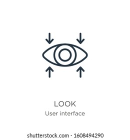 Look Icon Thin Linear Look Outline Stock Vector (Royalty Free ...