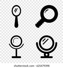 Look icons set. set of 4 look filled icons such as mirror
