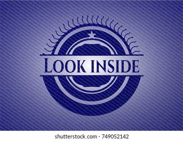Look inside badge with denim texture