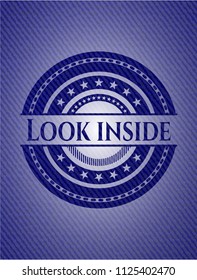 Look inside emblem with denim texture