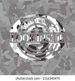 Look inside on grey camo pattern