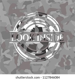 Look inside on grey camo pattern