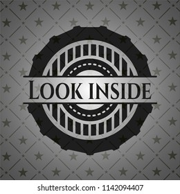 Look inside realistic black emblem