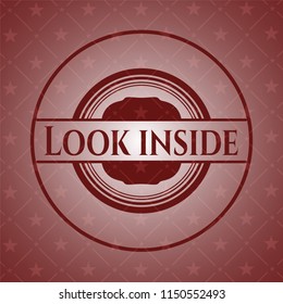 Look inside retro red emblem