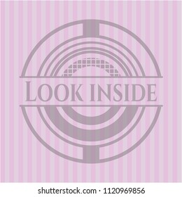 Look inside retro style pink emblem