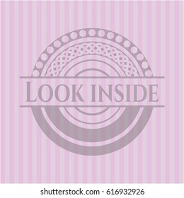 Look inside retro style pink emblem