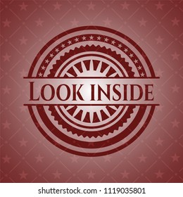 Look inside retro style red emblem