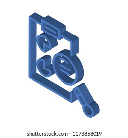 Look up isometric left top view 3D icon