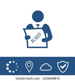 Look for a job in a newspaper vector icon