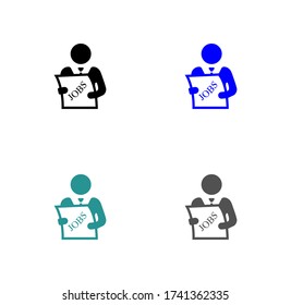 Suchen Sie einen Job in einem Zeitungsvektorsymbol.