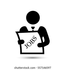 Look for a job in a newspaper vector icon