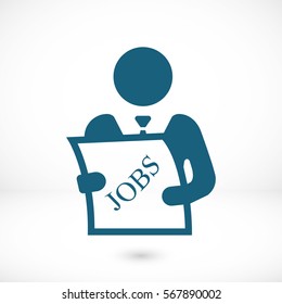 Look for a job in a newspaper vector icon