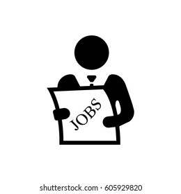 Look for a job in a newspaper vector icon