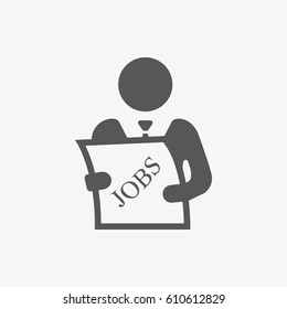 Look for a job in a newspaper vector icon