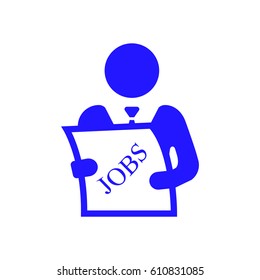 Look for a job in a newspaper vector icon