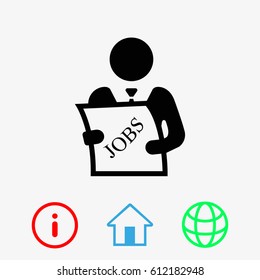 Look for a job in a newspaper vector icon