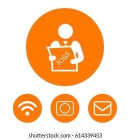 Look for a job in a newspaper vector icon