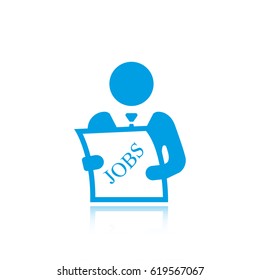 Look for a job in a newspaper vector icon