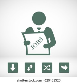 Look for a job in a newspaper vector icon