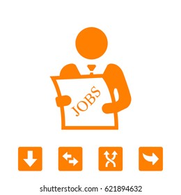 Look for a job in a newspaper vector icon