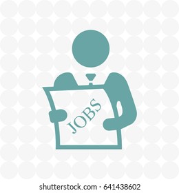 Look for a job in a newspaper vector icon