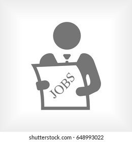 Look for a job in a newspaper vector icon