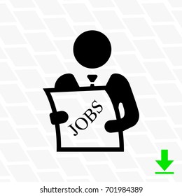 Look for a job in a newspaper vector icon