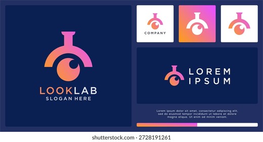 Look lab logo design with eyeball and tube.
