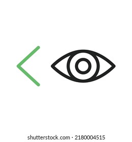 Look Left icon vector image. Can also be used for Media Buttons. Suitable for mobile apps, web apps and print media.