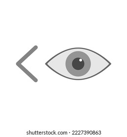 Look Left icon vector image. Can also be used for Media Buttons. Suitable for mobile apps, web apps and print media.