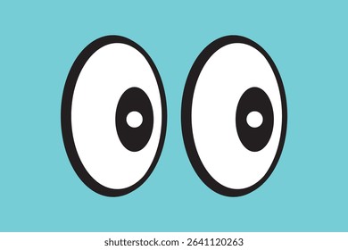 Look left, A set of plastic toy eyes. Glossy, bulging, puppet eyes. Cute, round, vector, isolated elements. Look down, up, left, right. Different, shaking, silly, hilarious pairs of eyeballs. eps 10