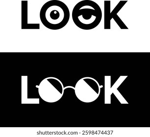 Look logo design, glasses logo