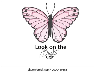 look on the bright side Tawny Orange Monarch Butterfly design hand drawn daisy flower design hand drawn daisies positive quote flower design margarita 
mariposa
stationery,mug,t shirt,phone case 