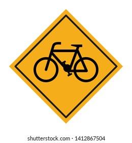 Look out for bicycle riders sign.