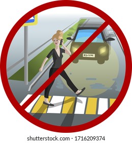 Look out for cars in crossing the street sign